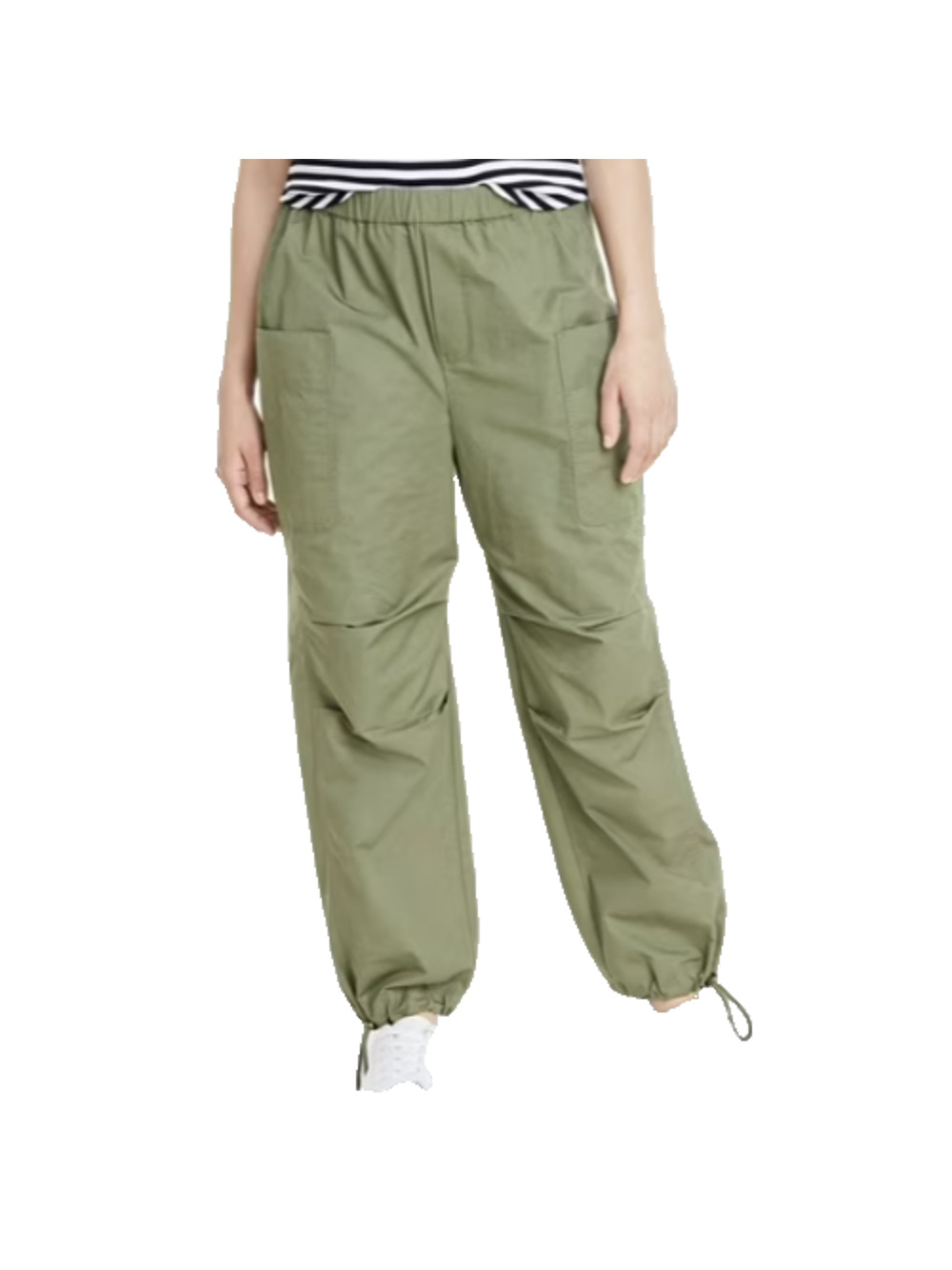 On 34th Women's Cotton Patch-Pocket Jogger Pants in Olivine Green